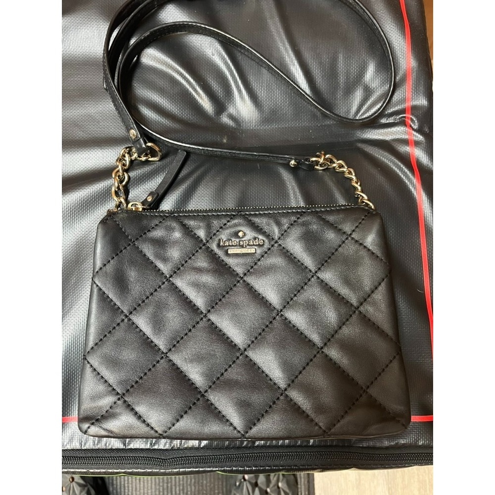 Kate Spade Black Diamond Quilted Emerson Place Harbor Crossbody Bag Purse